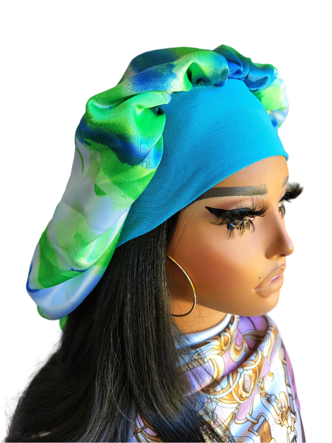 &quot;Teal&quot; Elastic Wide Band Jumbo Bonnet