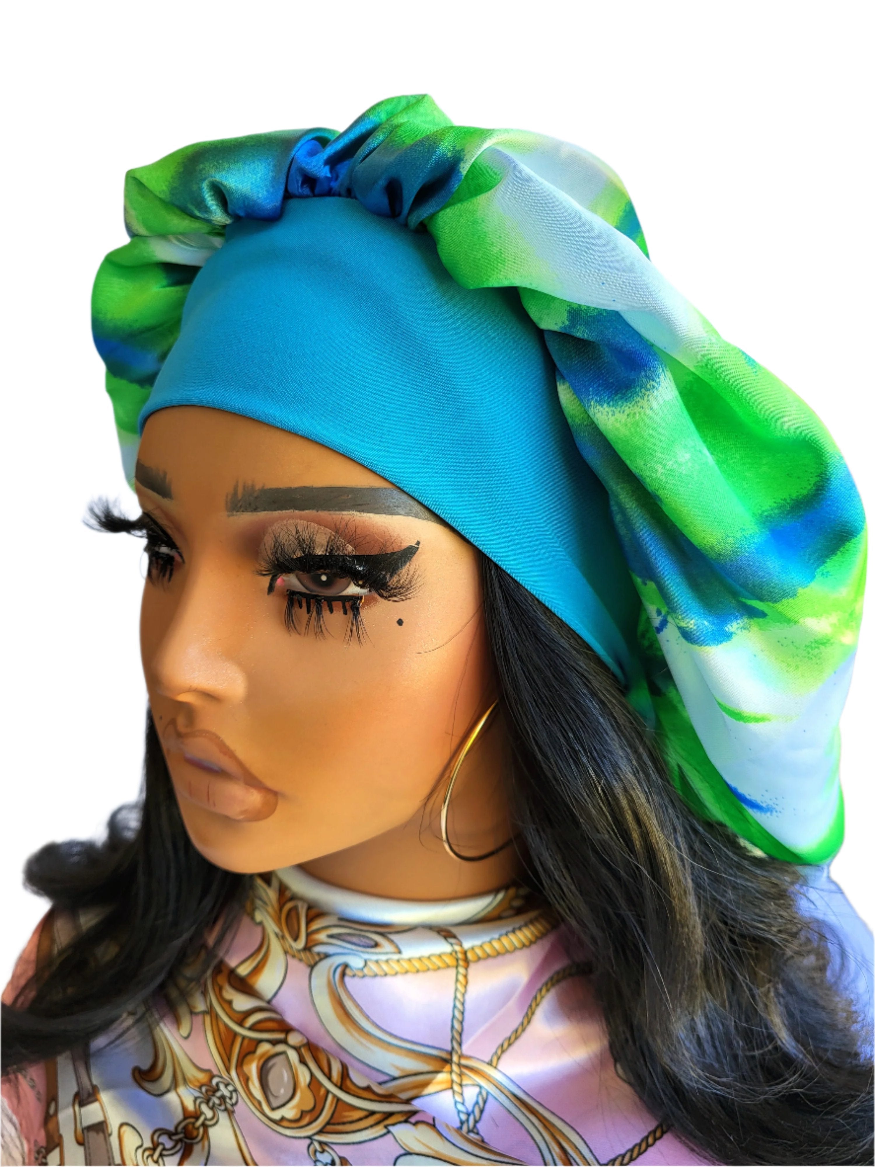 &quot;Teal&quot; Elastic Wide Band Jumbo Bonnet