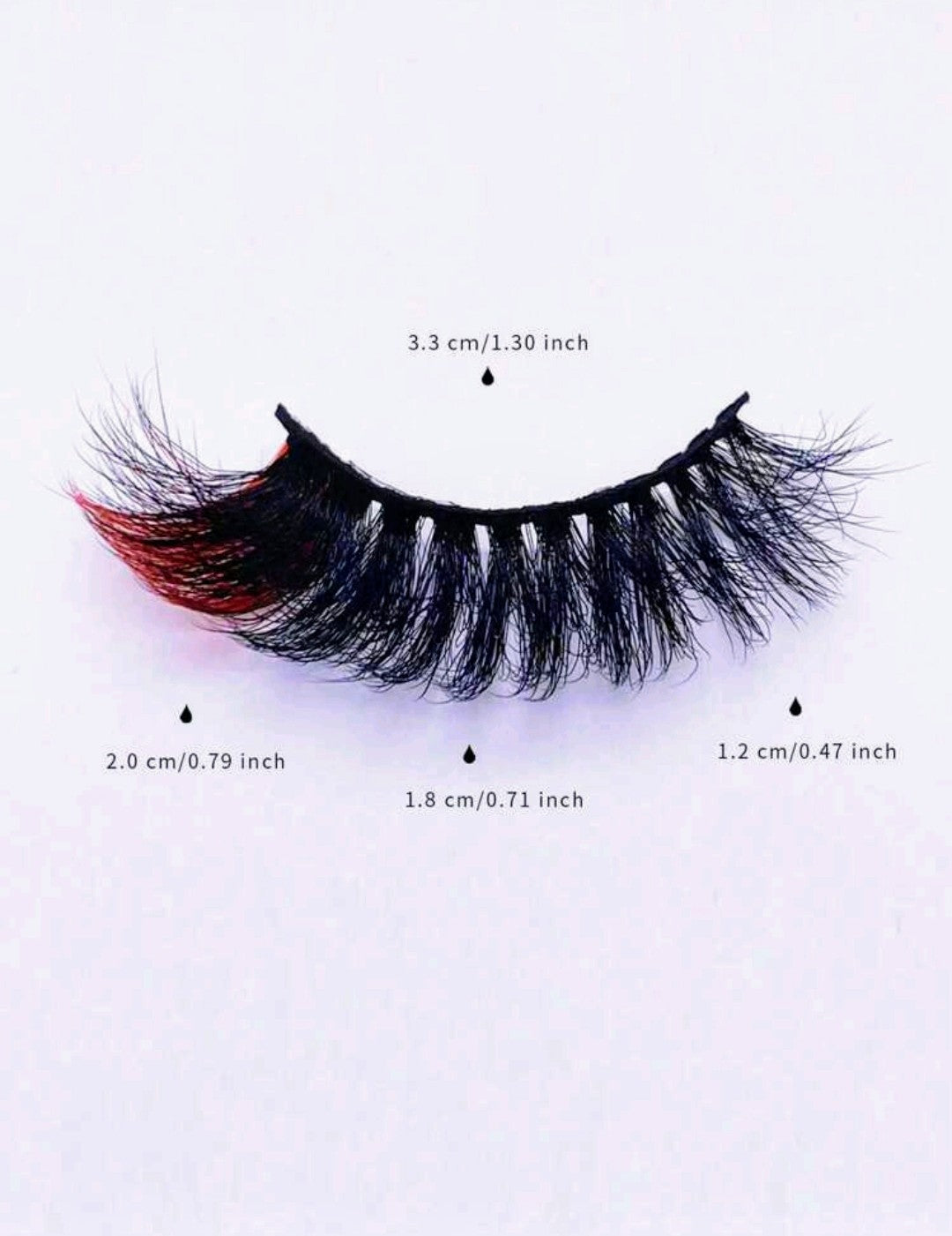 &quot;Red&quot; 20mm Fauxmink Fluffy False Eyelash