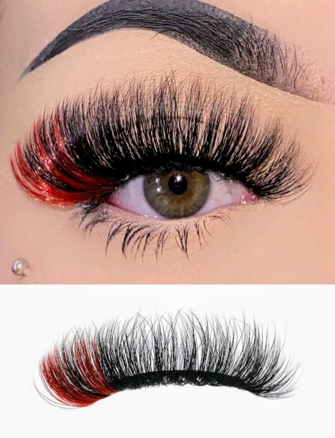 &quot;Red&quot; 20mm Fauxmink Fluffy False Eyelash