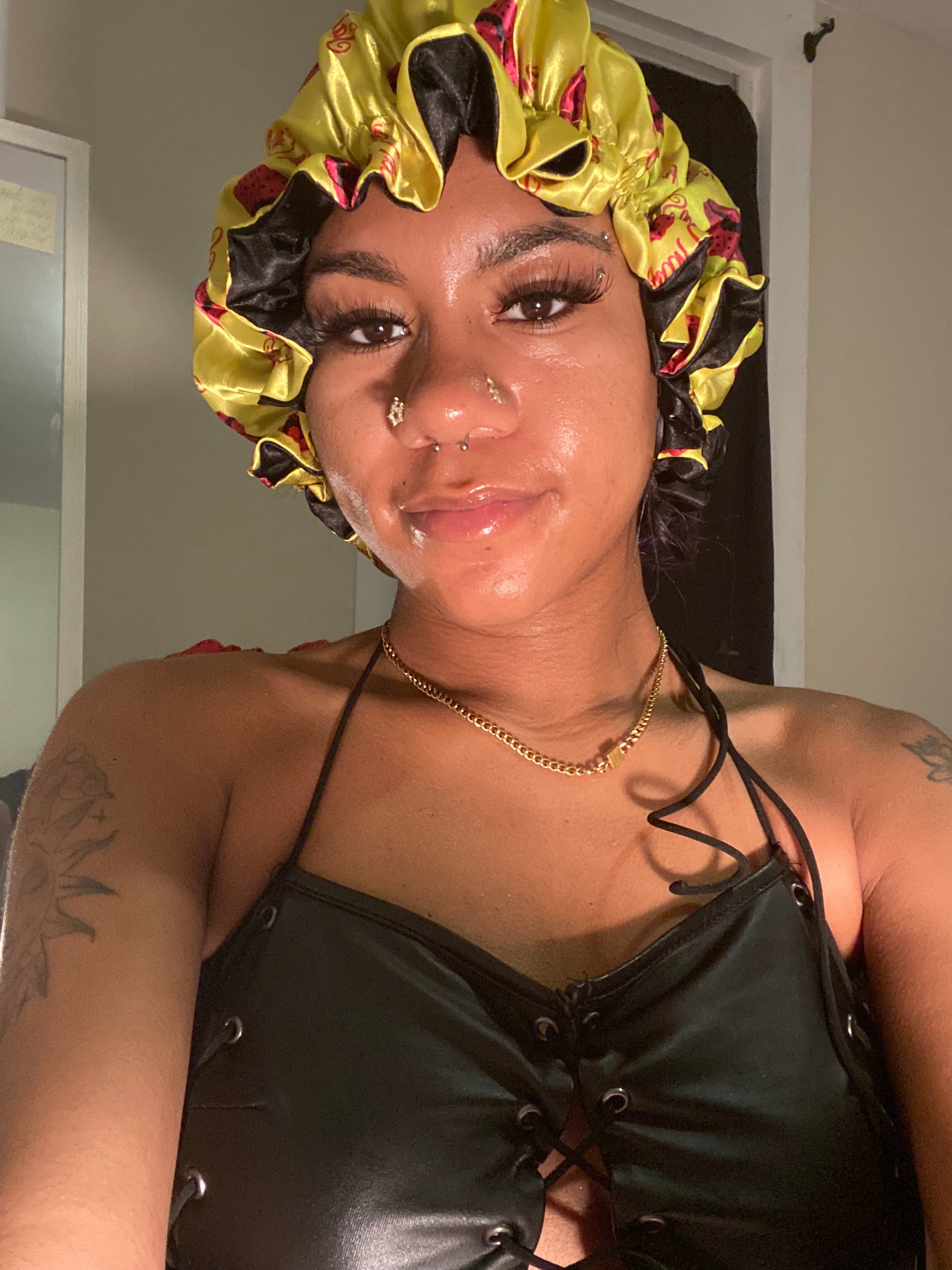 SATIN ENVY YELLOW Reversible Sleeping Satin Hair Bonnet