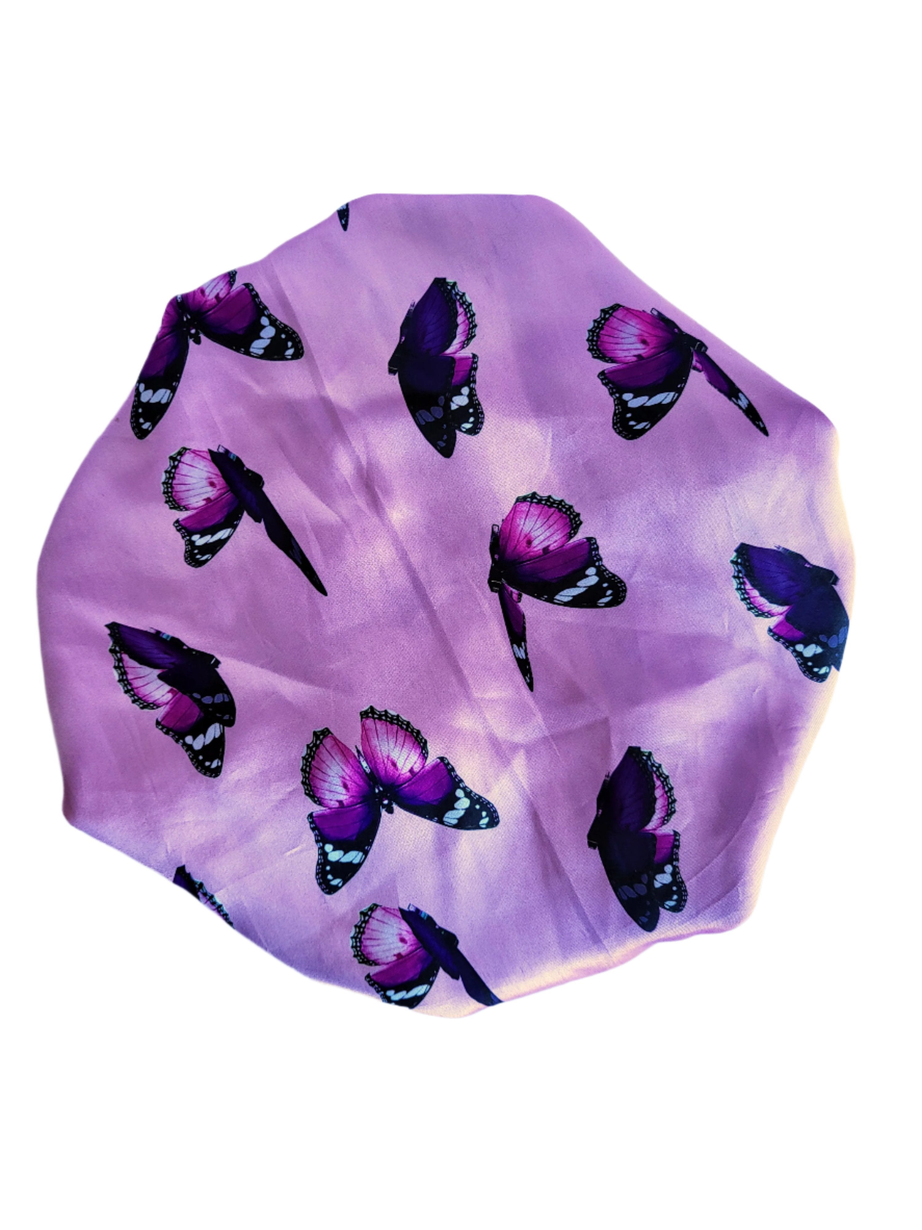 PINK BUTTERFLY Reversible Sleeping Satin Hair Bonnet