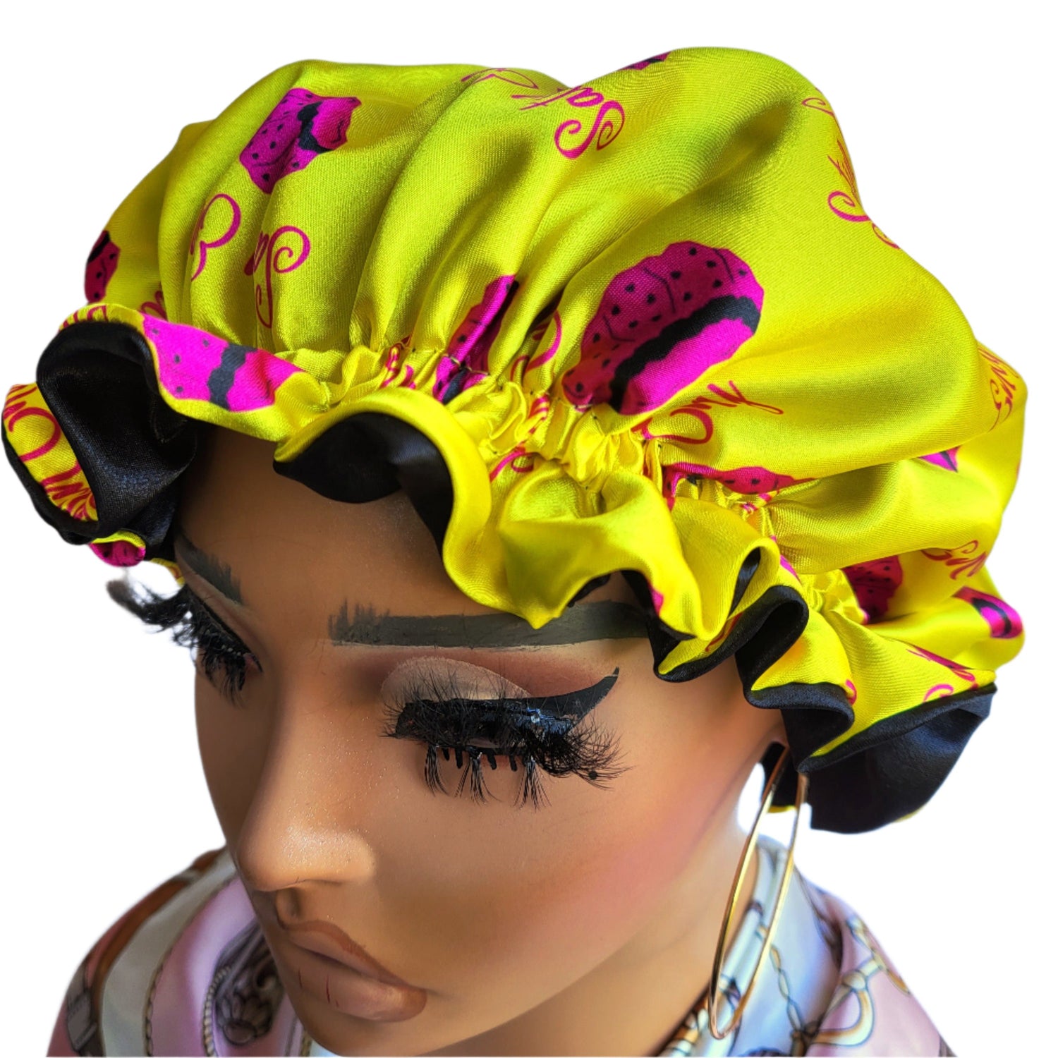 SATIN ENVY YELLOW Reversible Sleeping Satin Hair Bonnet