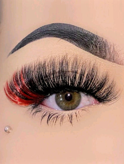 &quot;Red&quot; 20mm Fauxmink Fluffy False Eyelash