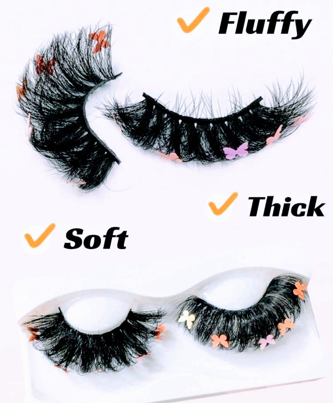 "Butterfly Falls" 25mm Sequin Bejeweled False Eyelashes