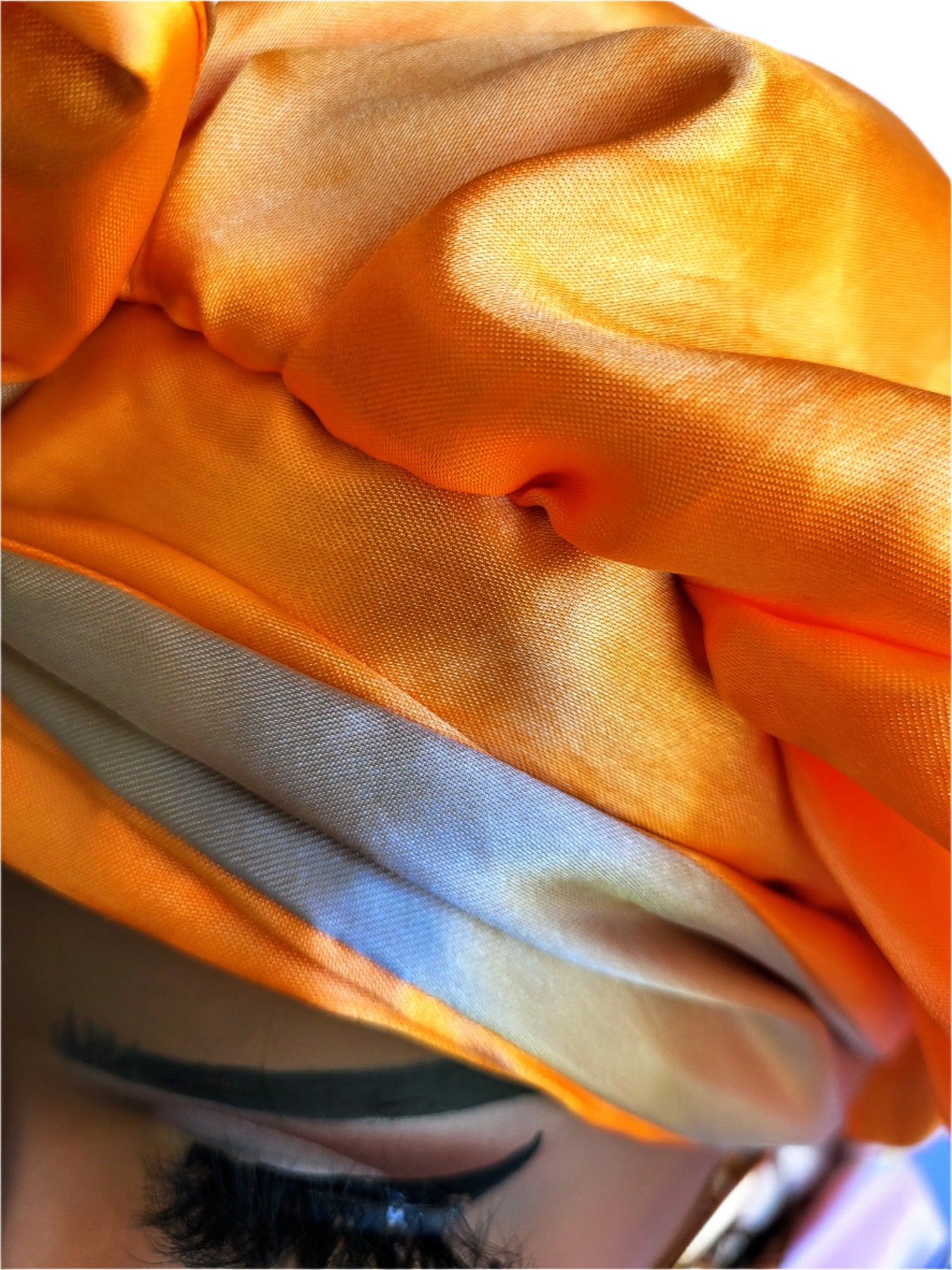 ORANGE &amp; KHAKI Reversible Sleeping Satin Hair Tying Bonnet