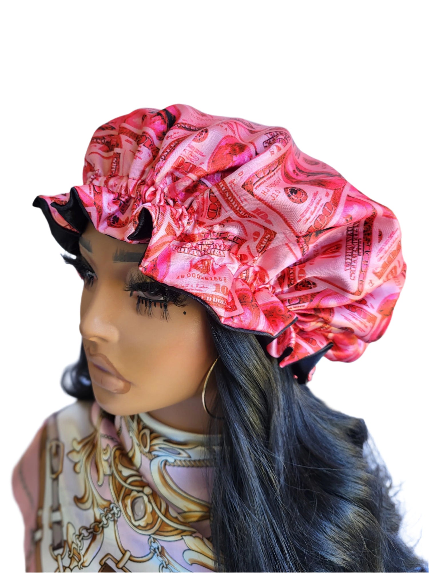 RED MONEY Reversible Sleeping Satin Wavy Bonnet