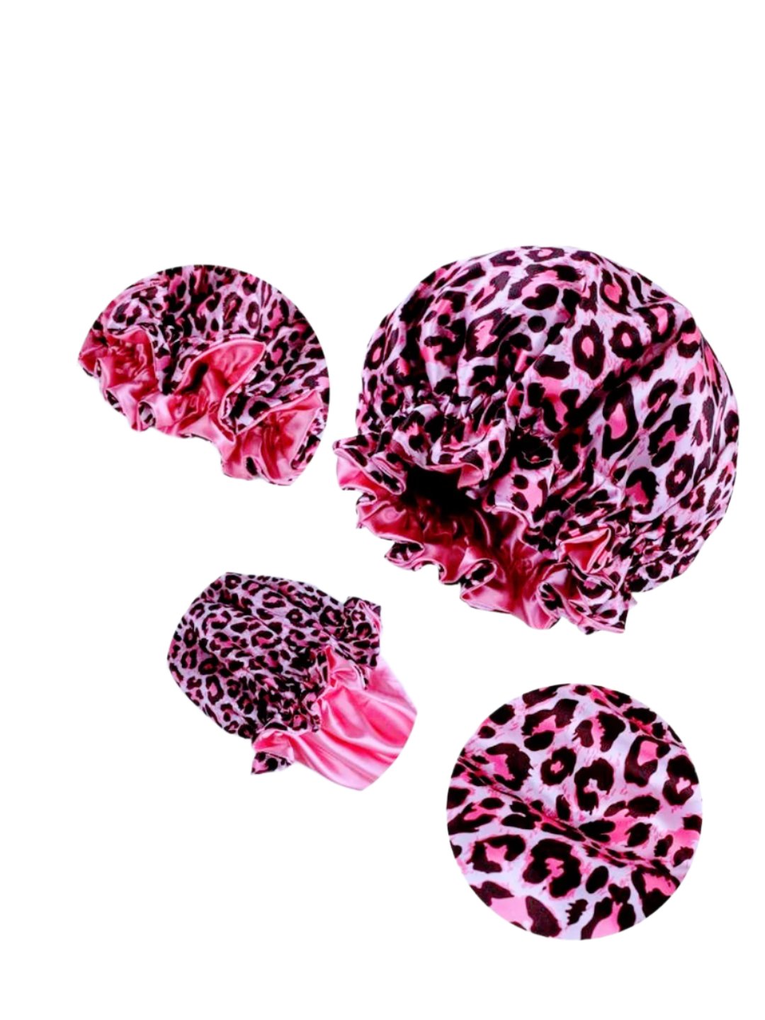 Hot Pink Leopard Reversible Satin Sleeping Hair Bonnet