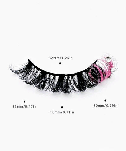 &quot;Pink Diamond&quot; 20mm Fauxmink  Fluffy Bejeweled False Eyelashes