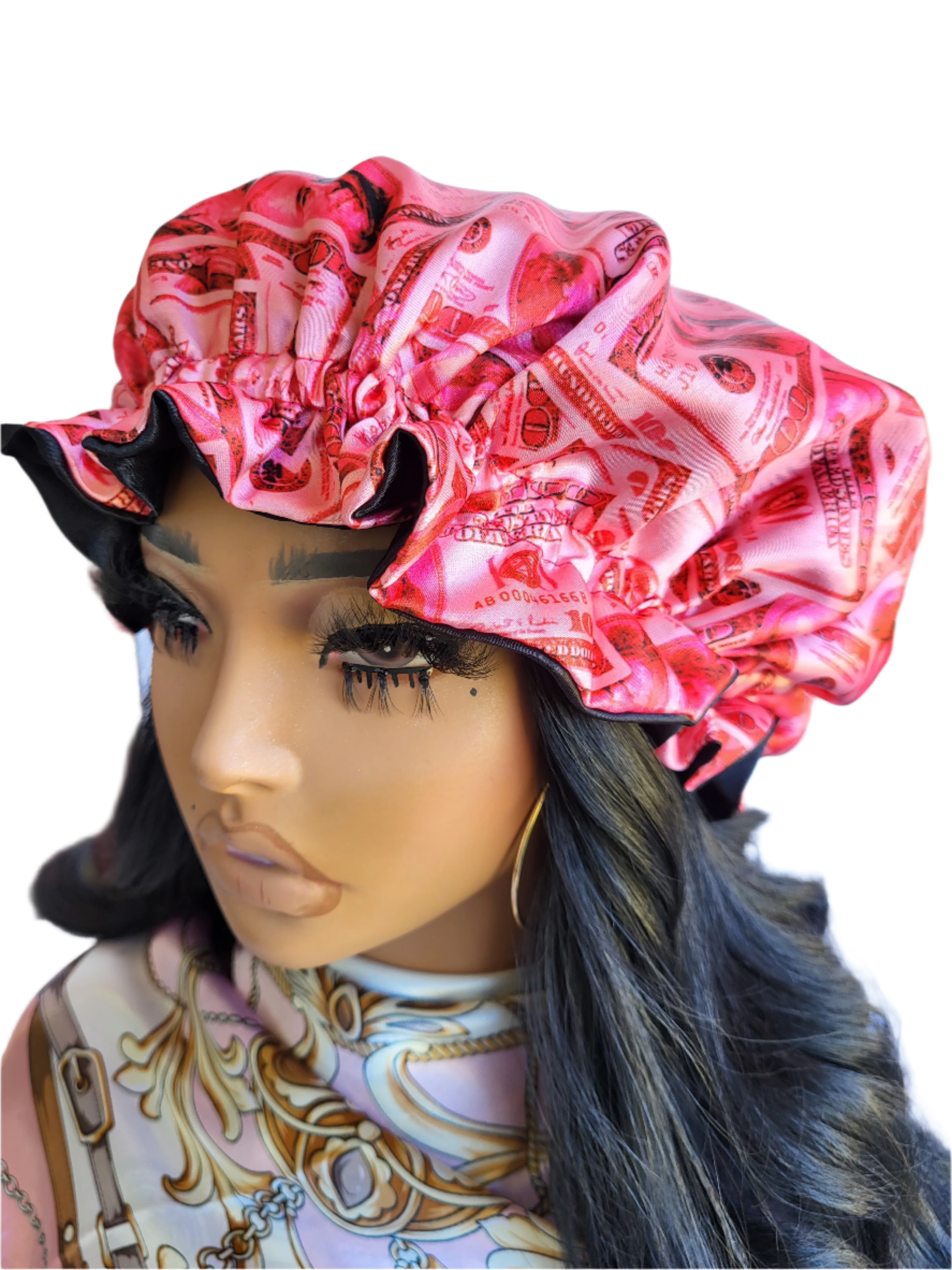 RED MONEY Reversible Sleeping Satin Wavy Bonnet