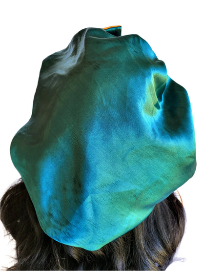 GREEN &amp; GOLD Reversible Sleeping Satin Hair Tying Bonnet