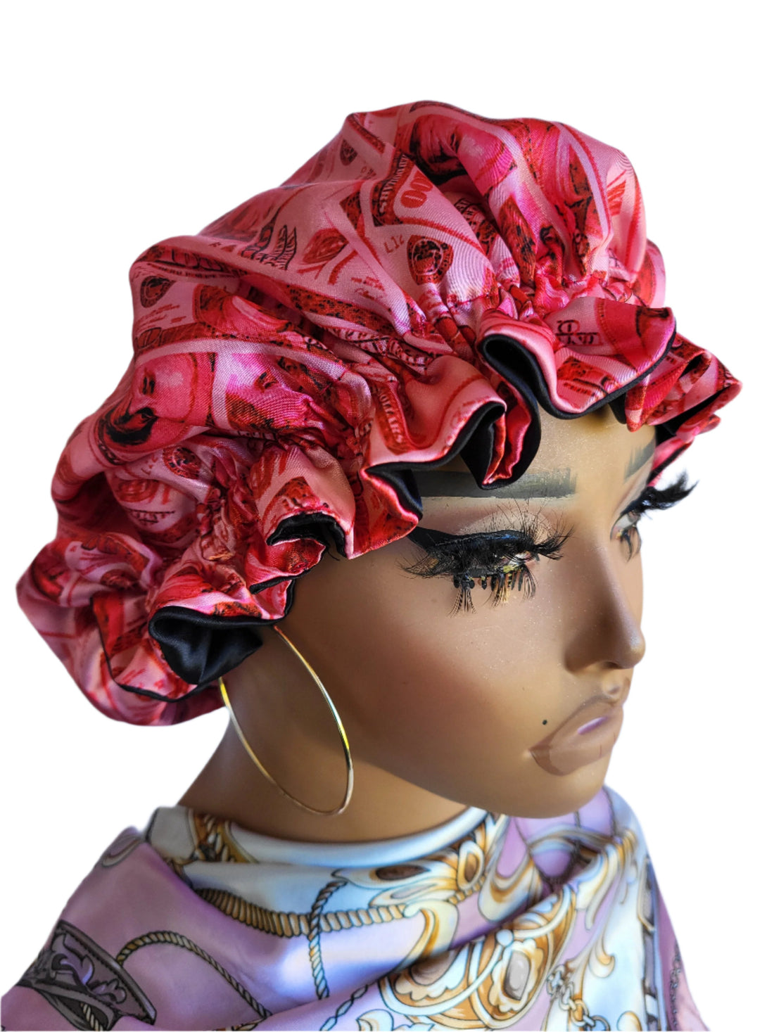 RED MONEY Reversible Sleeping Satin Wavy Bonnet