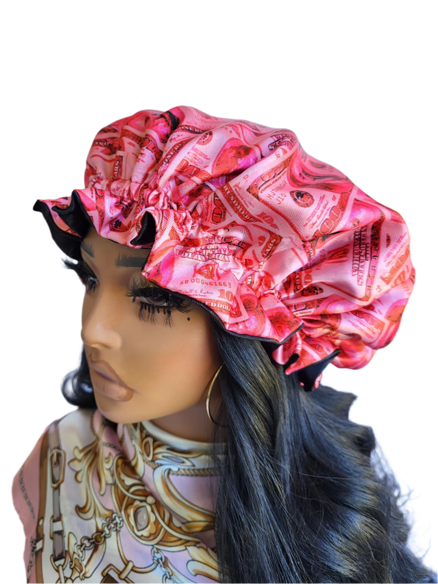 RED MONEY Reversible Sleeping Satin Wavy Bonnet