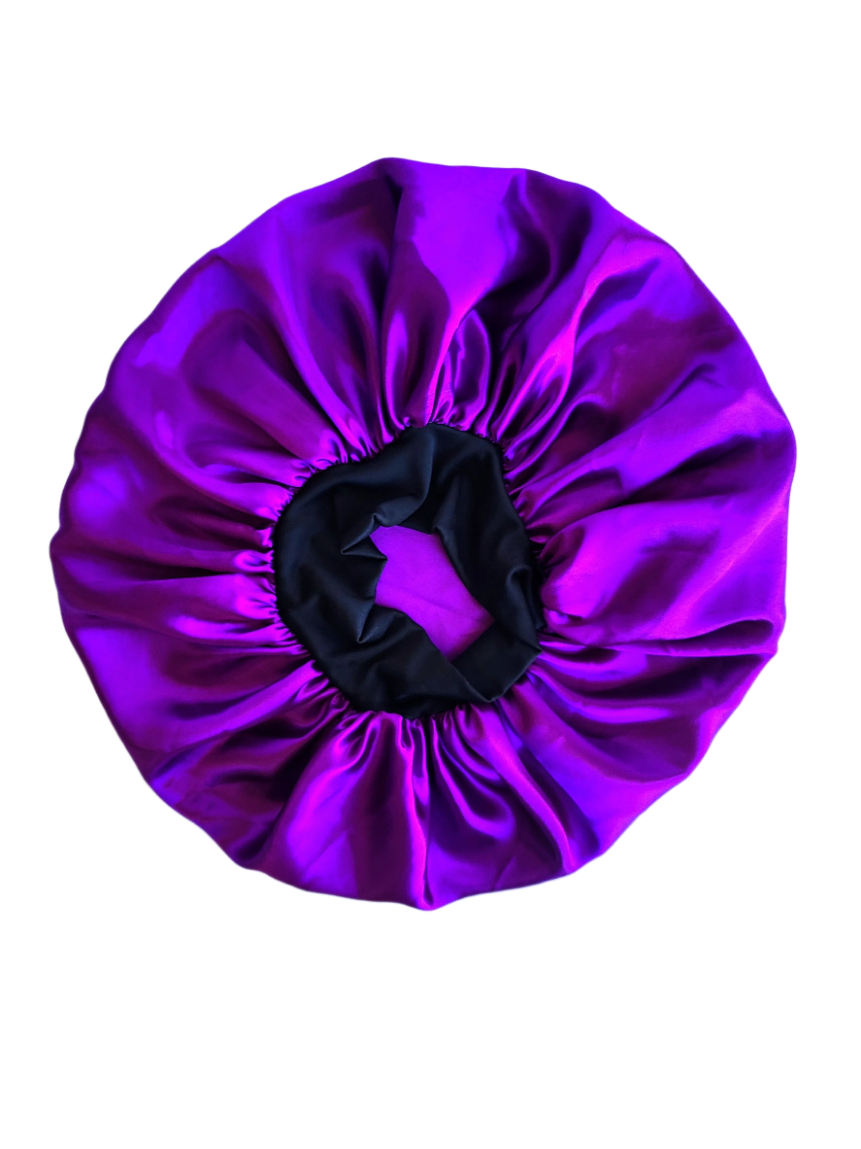 PURPLE Wide Band Single Layer Jumbo Satin Bonnet