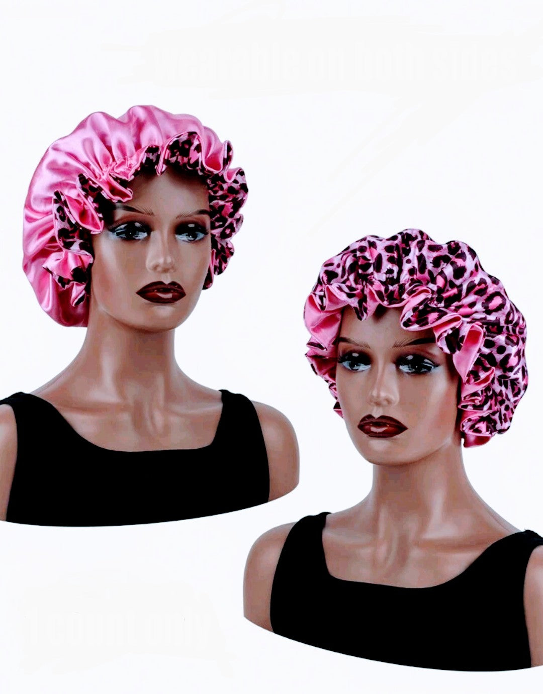 Hot Pink Leopard Reversible Satin Sleeping Hair Bonnet