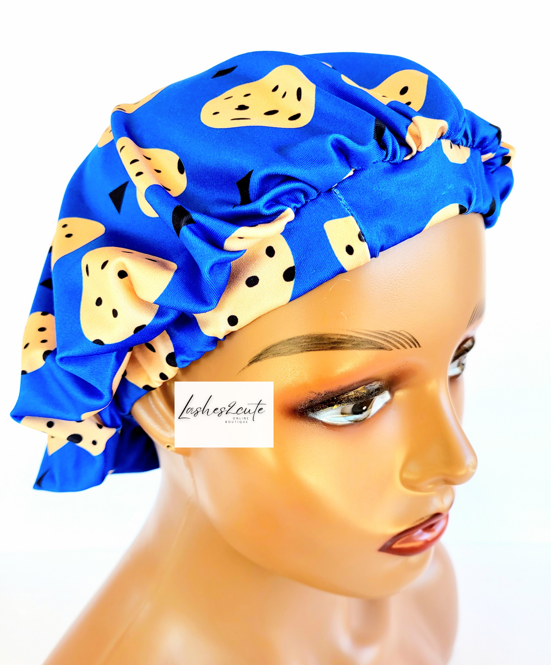 Luxury Fitted Blue Cookie Bonnet