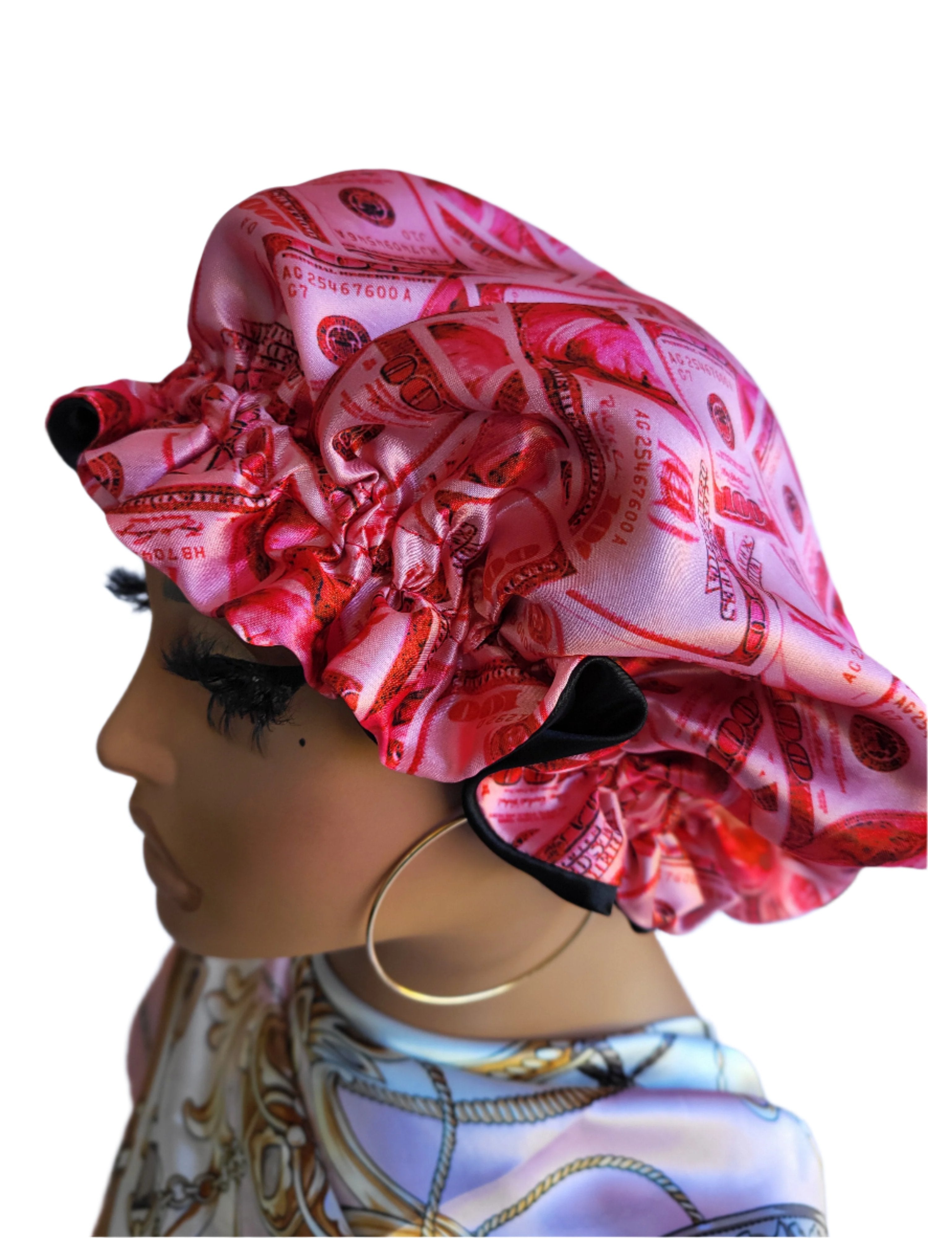 RED MONEY Reversible Sleeping Satin Wavy Bonnet