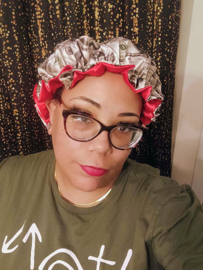 GREEN MONEY – Reversible Satin Hair Bonnet💚