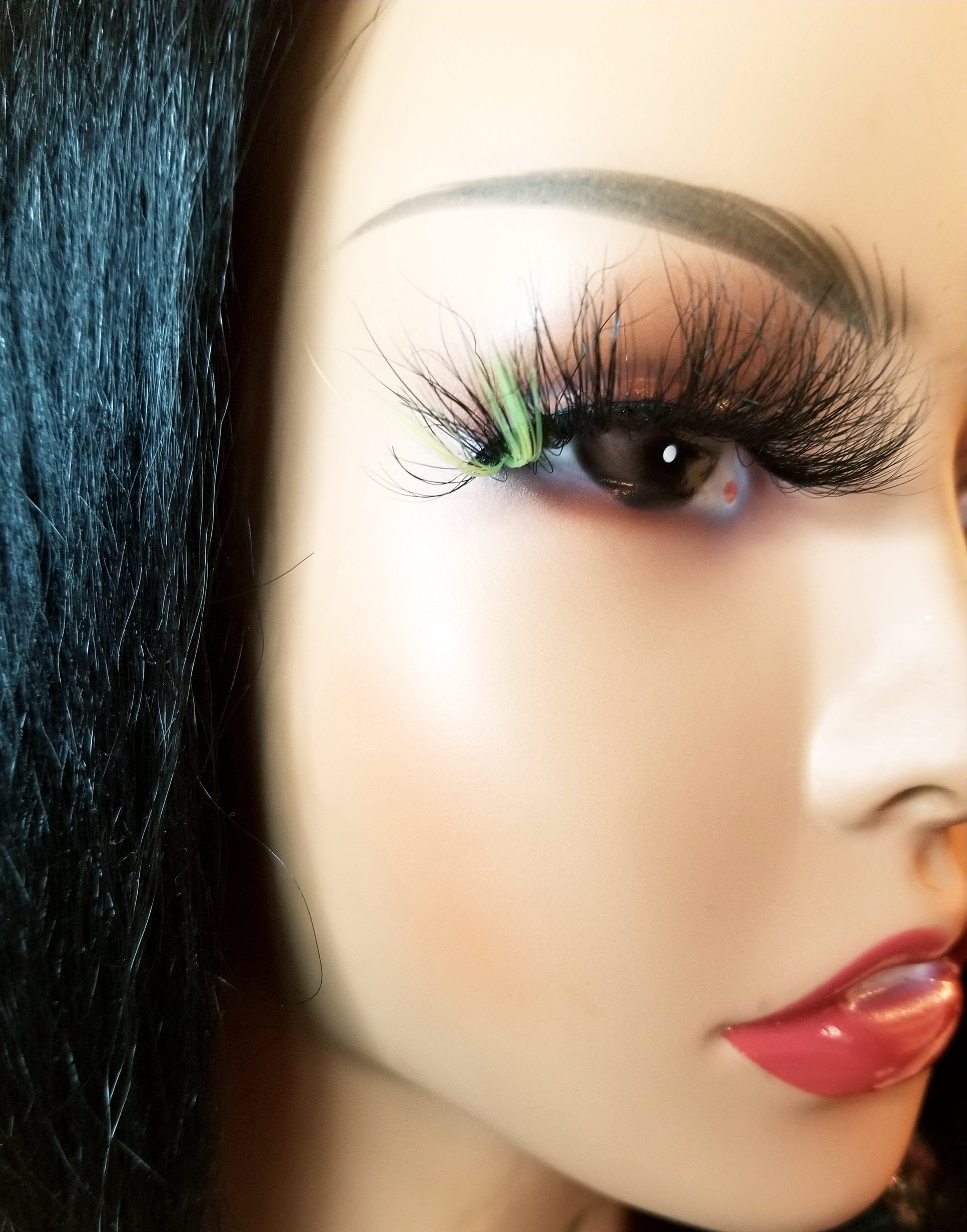 "Verde" 25mm Fluffy Colorful False Eyelash