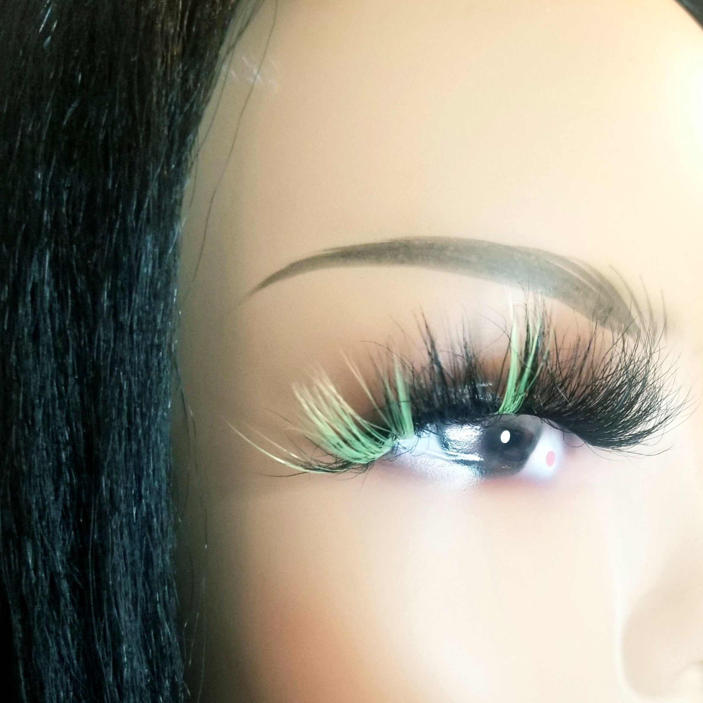 "Green" 25mm Colorful False Eyelash