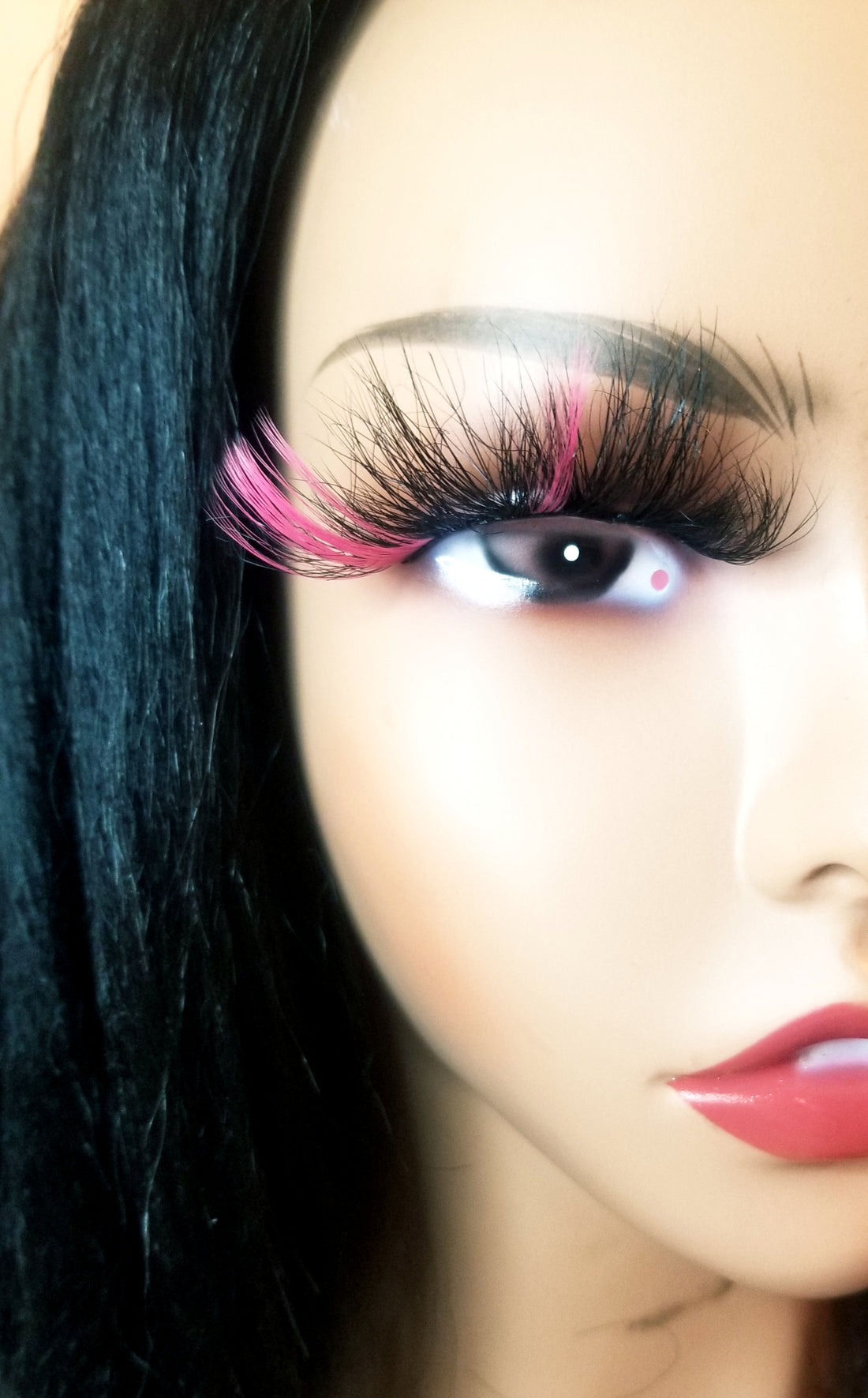 &quot;Hot Pink&quot; 25mm Fluffy Colorful False Eyelash