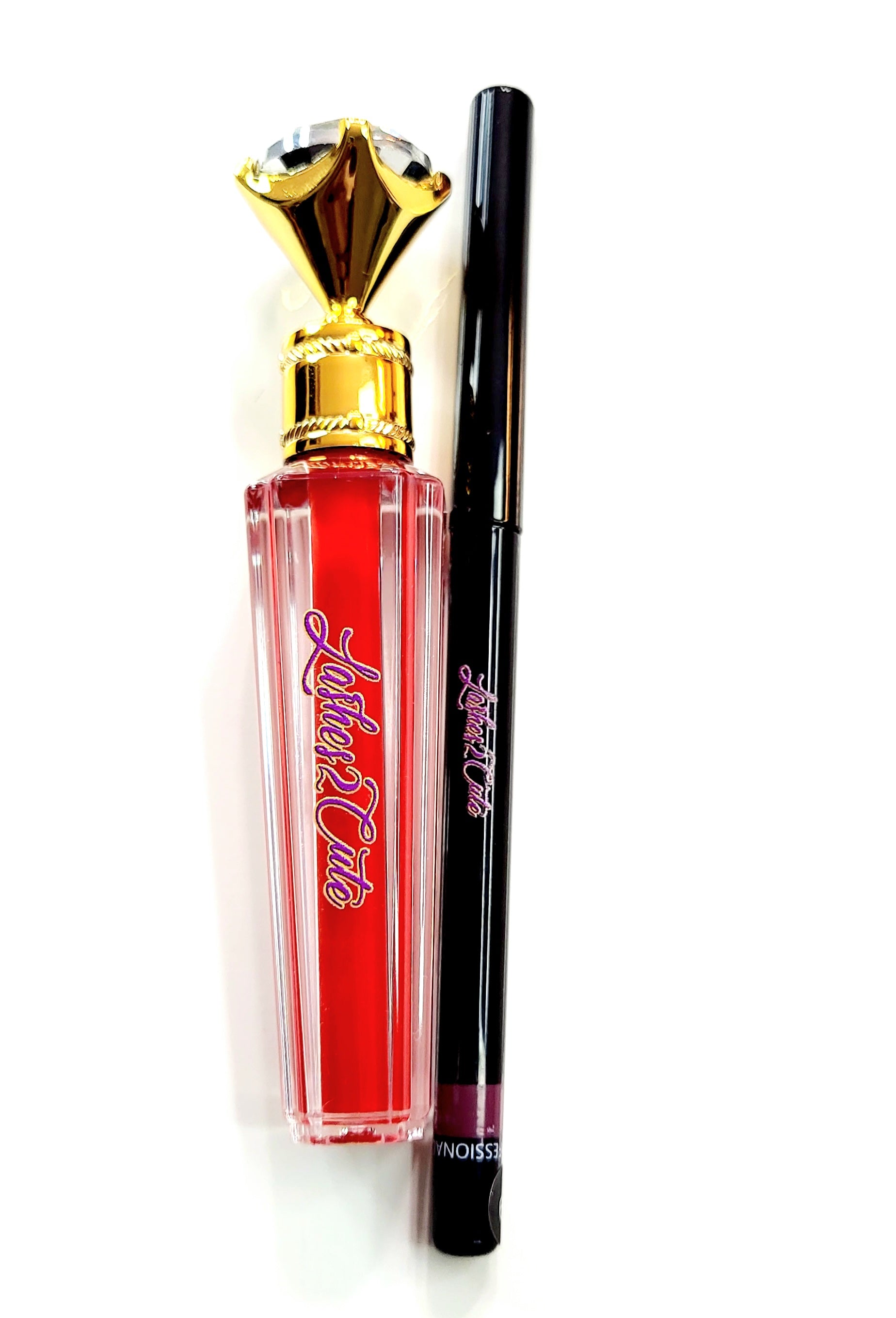 &quot;Luscious Red&quot; Shimmery &amp; Sparkling Lipgloss &amp; Lipliner Set