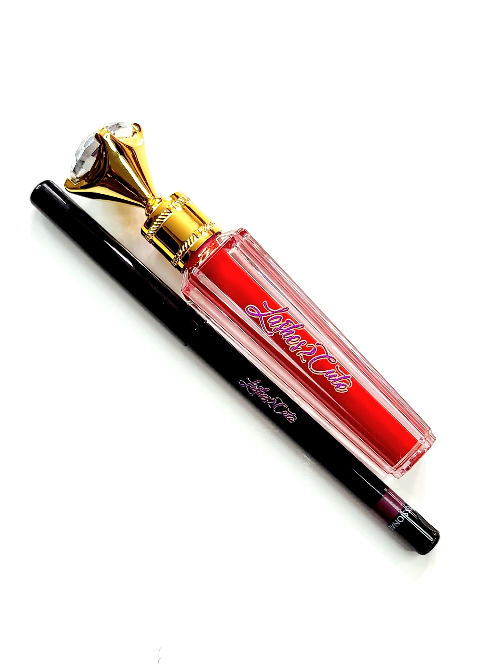 &quot;Luscious Red&quot; Shimmery &amp; Sparkling Lipgloss &amp; Lipliner Set